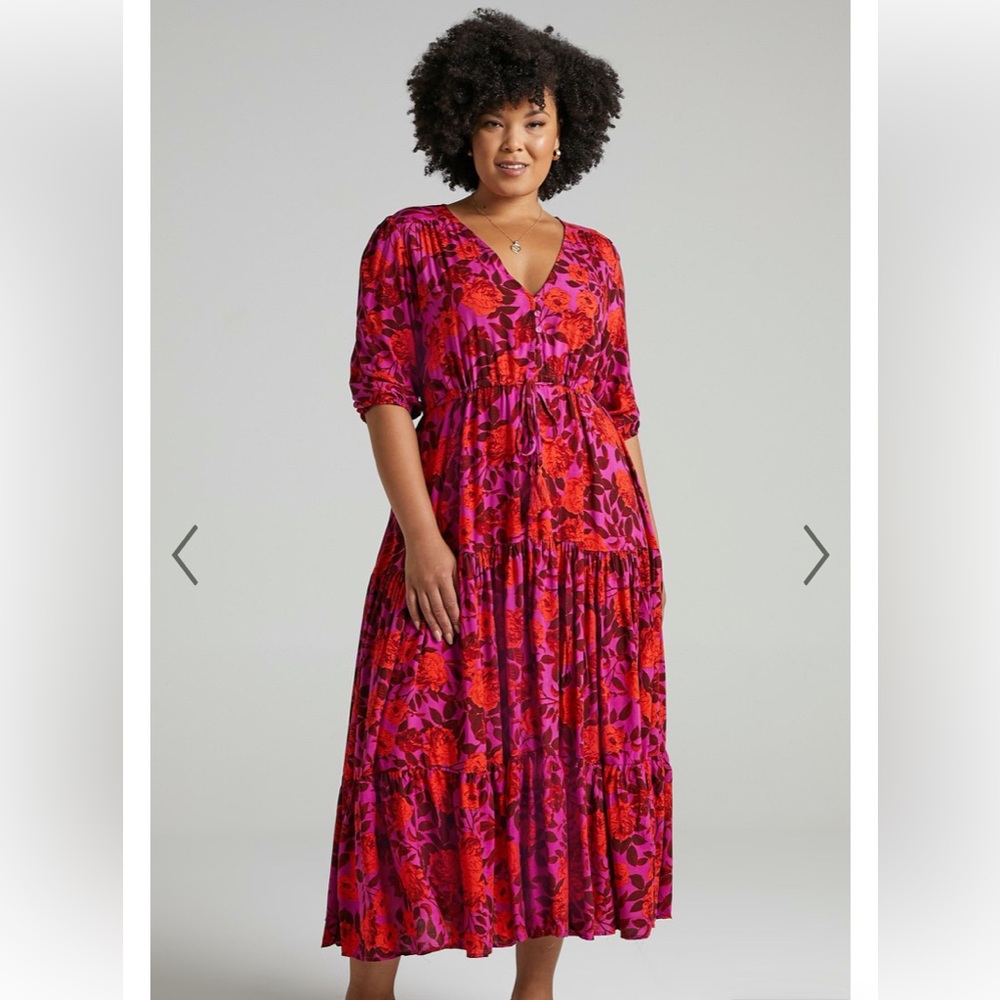 Showpo Waiting So Long Dress in Pink Floral | Maxi Dress New With Tags